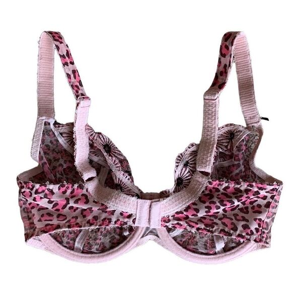 Freya Pink Floral Mesh Animal Print Bra 32 FF - Picture 3 of 7